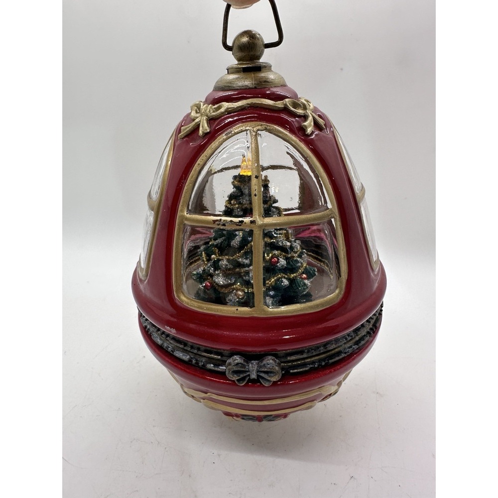 Mr Christmas Musical Lighted Rotating Tree Ornament Box Red Holiday Decor